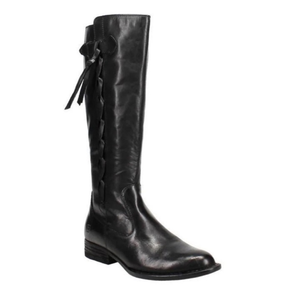 Born Cook black leather tall boots women’s 6.5